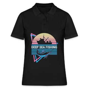 Pêche en haute mer Fisher Retro - Polo Femme - noir - Devant - Ailine (174cm)