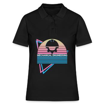 Génie mécanique Rétro - Polo Femme - noir - Devant - Ailine (174cm)