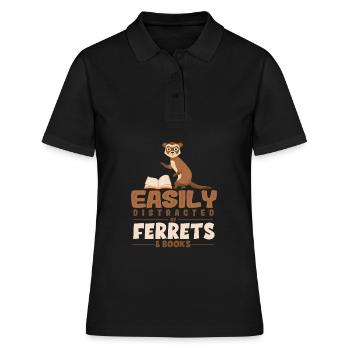 Frettchen - Frauen Polo Shirt - Schwarz - Vorne - Ailine (174cm)