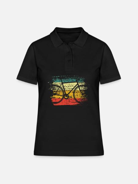 Fahrrad retro - Frauen Polo Shirt - Schwarz