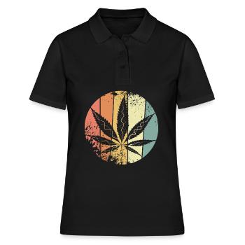 Hanf Cannabis - Frauen Polo Shirt - Schwarz - Vorne - Ailine (174cm)