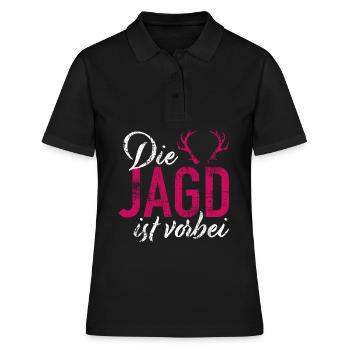 Junggesellenabschied Die Jagd ist vorbei - Frauen Polo Shirt - Schwarz - Vorne - Ailine (174cm)