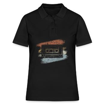 Kassette Vinyl - Frauen Polo Shirt - Schwarz - Vorne - Ailine (174cm)