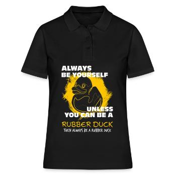 Quietscheente Entchen - Frauen Polo Shirt - Schwarz - Vorne - Ailine (174cm)