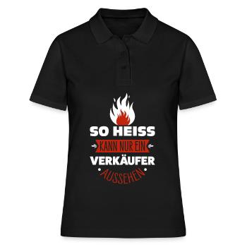 Verkäufer - Frauen Polo Shirt - Schwarz - Vorne - Ailine (174cm)