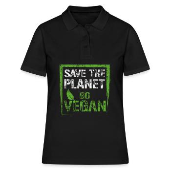 Vegan Protection de l’environnement - Polo Femme - noir - Devant - Ailine (174cm)
