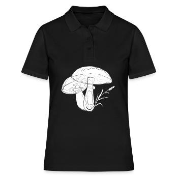 Pilze - Frauen Polo Shirt - Schwarz - Vorne - Ailine (174cm)