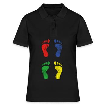Füße - Frauen Polo Shirt - Schwarz - Vorne - Ailine (174cm)