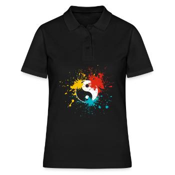 Yin Yang - Frauen Polo Shirt - Schwarz - Vorne - Ailine (174cm)