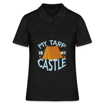 Zelt - Frauen Polo Shirt - Schwarz - Vorne - Ailine (174cm)