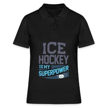 Eishockey - Frauen Polo Shirt - Schwarz - Vorne - Ailine (174cm)