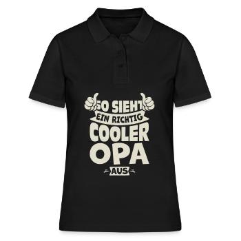 Cooler Opa - Frauen Polo Shirt - Schwarz - Vorne - Ailine (174cm)