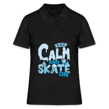 Eislauf Schlittschuhe - Frauen Polo Shirt - Schwarz - Vorne - Ailine (174cm)