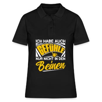 Querschnittsgelähmt Rollstuhl - Frauen Polo Shirt - Schwarz - Vorne - Ailine (174cm)