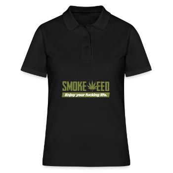 Gras Kiffen - Frauen Polo Shirt - Schwarz - Vorne - Ailine (174cm)