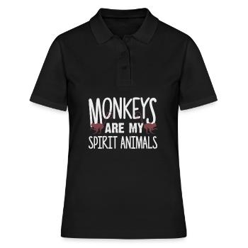 Affe - Frauen Polo Shirt - Schwarz - Vorne - Ailine (174cm)