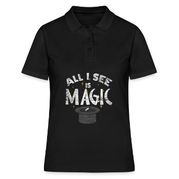 Magicien magique - Polo Femme - noir - Devant - Ailine (174cm)