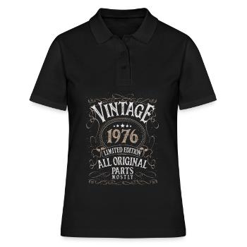 Anniversaire né en 1976 - Polo Femme - noir - Devant - Ailine (174cm)