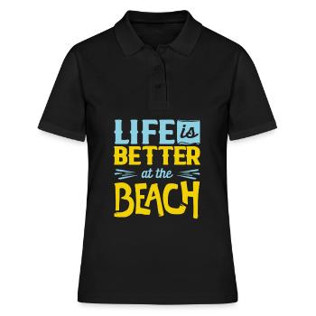 Strand - Frauen Polo Shirt - Schwarz - Vorne - Ailine (174cm)