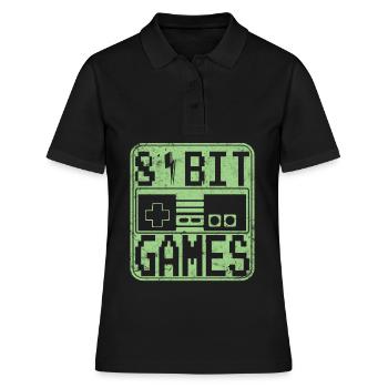 T-shirt de jeu rétro des années 80 8 bits - Polo Femme - noir - Devant - Ailine (174cm)