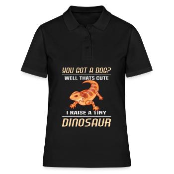 Echse Bartagame Terrarium Haustier Reptil - Frauen Polo Shirt - Schwarz - Vorne - Ailine (174cm)
