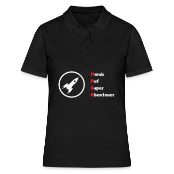 Nerds de l'aérospatiale (NASA) - Polo Femme - noir - Devant - Ailine (174cm)