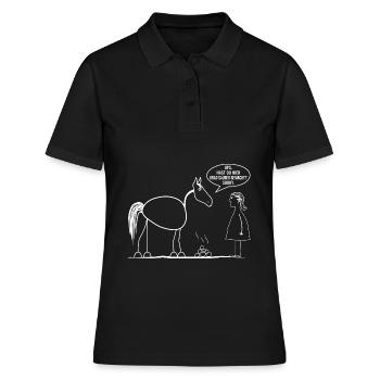 Cheval amoureux de cheval écurie écurie Koppel Pony - Polo Femme - noir - Devant - Ailine (174cm)