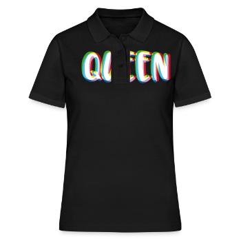 King - Queen partner look - Women's Polo Shirt - black - Front - Ailine (174cm)