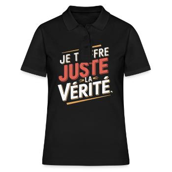 Je t'offre juste la vérité - Polo Femme - noir - Devant - Ailine (174cm)