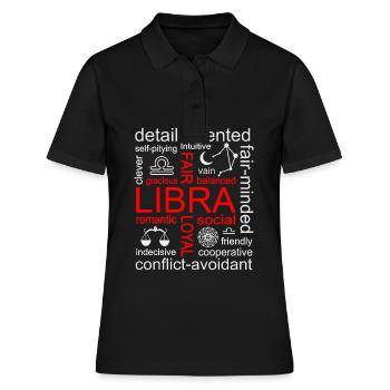 Waage Sternzeichen - Frauen Polo Shirt - Schwarz - Vorne - Ailine (174cm)
