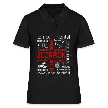 Skorpion Sternzeichen - Frauen Polo Shirt - Schwarz - Vorne - Ailine (174cm)