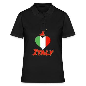 italy - Frauen Polo Shirt - Schwarz - Vorne - Ailine (174cm)