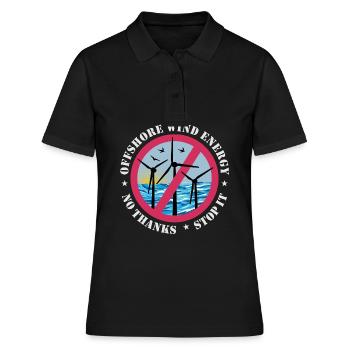 Offshore Windenergie Nein Danke - Frauen Polo Shirt - Schwarz - Vorne - Ailine (174cm)