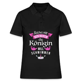 Pool Reichet mir den Reifen lustiges Pool Geschenk - Frauen Polo Shirt - Schwarz - Vorne - Ailine (174cm)