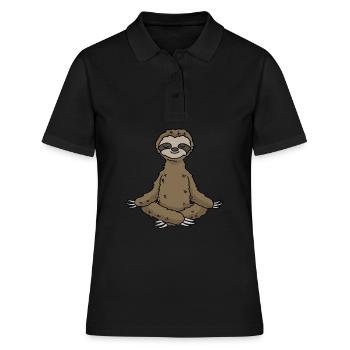Cadeau de méditation yoga paresseux Yogi Namaste - Polo Femme - noir - Devant - Ailine (174cm)
