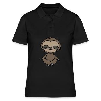 Cadeau de méditation yoga paresseux Yogi Namaste - Polo Femme - noir - Devant - Ailine (174cm)