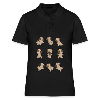 Cadeau de méditation Yoga Pug Yogi Namaste - Polo Femme - noir - Devant - Ailine (174cm)