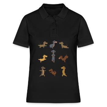 Yogi Namaste cadeau de méditation de yoga teckel - Polo Femme - noir - Devant - Ailine (174cm)