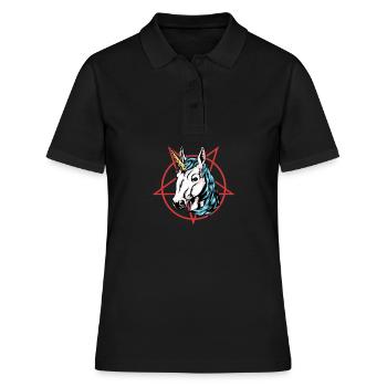 Cadeau de festival de musique métal licorne en métal - Polo Femme - noir - Devant - Ailine (174cm)