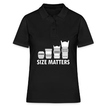 Fotografie Lustiges Size Matters Objektiv Geschenk - Frauen Polo Shirt - Schwarz - Vorne - Ailine (174cm)