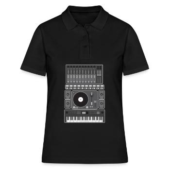 Synthétiseur Old School Turntable Hip Hop cadeau - Polo Femme - noir - Devant - Ailine (174cm)