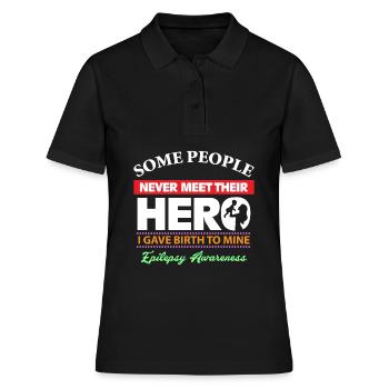 Épilepsie Conscience - J’aime mon enfant - Polo Femme - noir - Devant - Ailine (174cm)