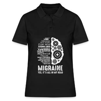 Migraine - Tout dans ma tête maux de tête - Polo Femme - noir - Devant - Ailine (174cm)