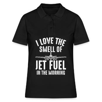 Geruch von Kerosin - Flughafen-Pilot flugzeug - Frauen Polo Shirt - Schwarz - Vorne - Ailine (174cm)