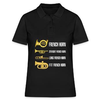 Types de musiciens de trompette en laiton - Polo Femme - noir - Devant - Ailine (174cm)