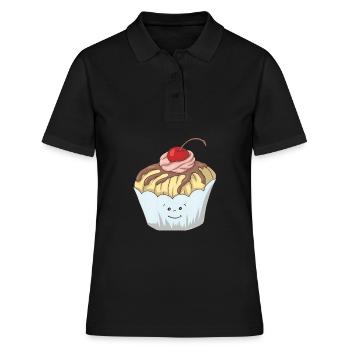 Muffin boulanger bonbons dessert pâtisseries - Polo Femme - noir - Devant - Ailine (174cm)