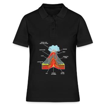 Volcan volcanique éruption géologue scientifique magma - Polo Femme - noir - Devant - Ailine (174cm)