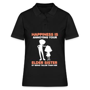 Geschwister Familie Nervige große Schwester Bruder - Frauen Polo Shirt - Schwarz - Vorne - Ailine (174cm)
