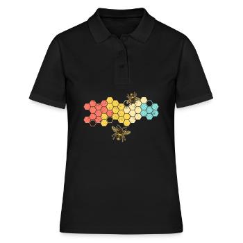 Rétro nid d'abeille apiculteur abeille nature amour - Polo Femme - noir - Devant - Ailine (174cm)