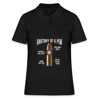Munitions Pew Anatomy Pistolet à cartouche drôle - Polo Femme - noir - Devant - Ailine (174cm)